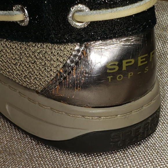 😍 Gorgeous Black Sparkle Sperry Top Sider - Picture 10 of 11